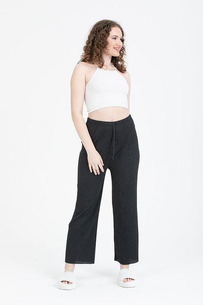 Bluence بنطال رياضي نسائي مضلع بخصر مطاطي