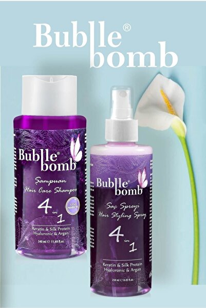 BUBBLEBOMB Sülfatsız Parabensiz Şampuan 340ml Ve Saç Bakım Suyu 250ml Seti