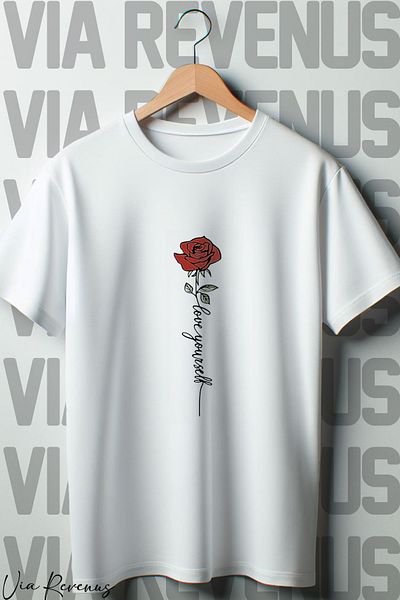 Vordevia Λευκό μπλουζάκι Oversize - Love Yourself Printed, Crew Neck