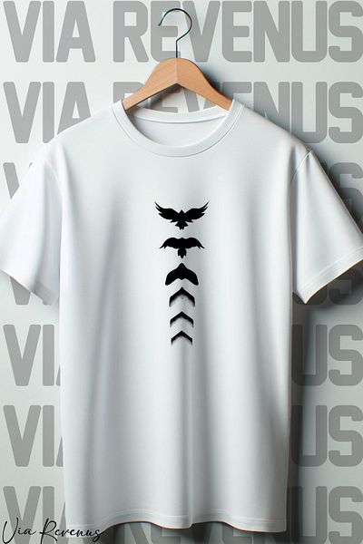Vordevia Λευκό μπλουζάκι Oversize - Bird printed, Crew Neck