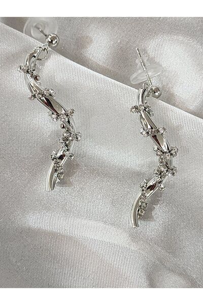 Aylish Bijuteri حلق فضي مرصع بالأحجار