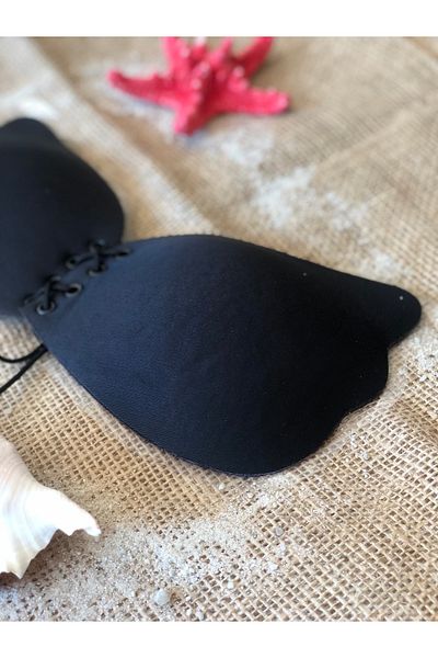 mirach Strapless Butterfly Bra - Black Seamless Silicone Showing Plump