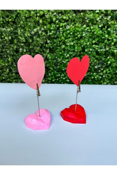 Mithbox Red Crystal Heart Photo Holder Note Holder