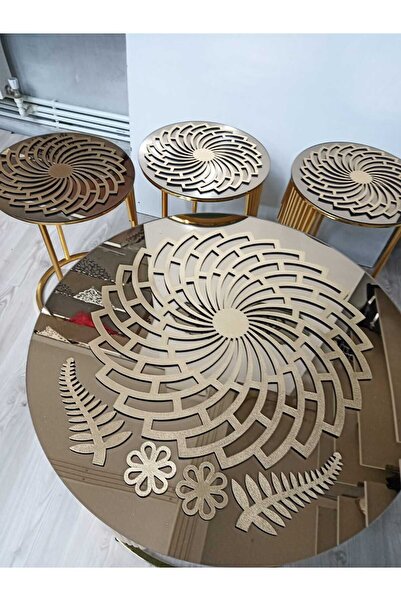 SEHARA Sehpa Örtü Seti/s.deri/1 Ad(60CM)ortasehpa Örtüsü,3 Ad (33CM) Zigon Ör...