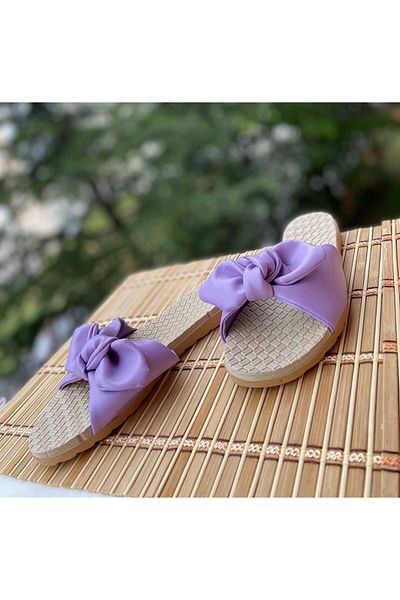 NevaYy collection Comfortable Women's Beach Slippers - Casual Design with Lacing Bow