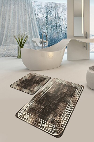 aymira home مجموعة مطبوعة رقمية مزخرفة مكونة من 2 طقم مرحاض بقاعدة غير قابلة ...