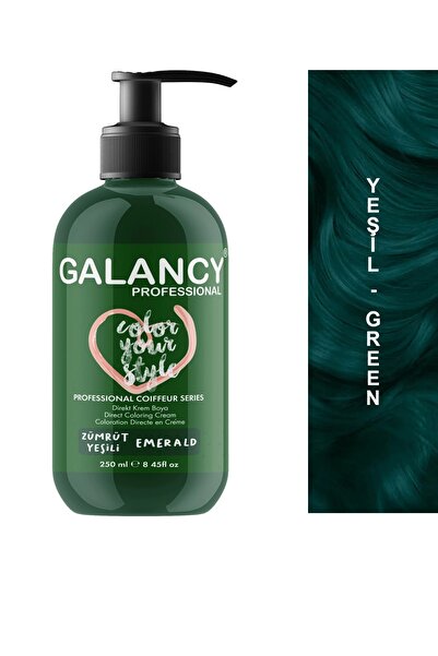 Galancy Zümrüt Yeşili Amonyaksız Renkli Balyaj Saç Boyası 250ml