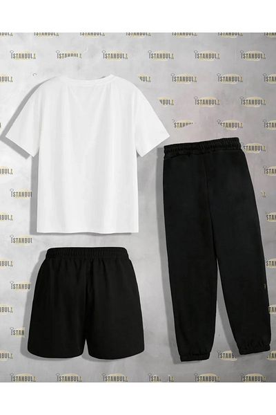 aynewmoda Out of Space Man Printed T-shirt and Shorts Set - Utbolcu Sweatpants
