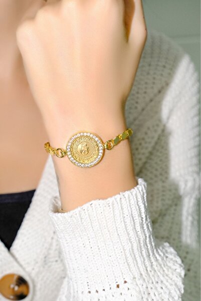 aytekgold Pullu Çerçeveli Çeyrekli Bileklik