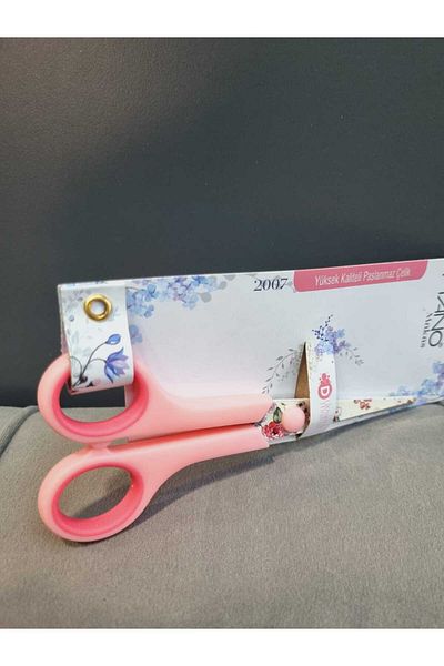 Lider MAGNESİA Pink Steel Patterned Scissors - Stainless, 6.5
