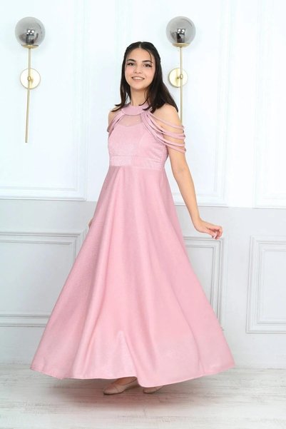 Wild Flower Girls' Monoray Satin Fabric Regular Comfortable Stylish Modern Flamboyant Evening Dress Graduation Prom Wedding Party Dress