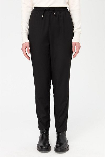 Esswaap Black Carrot Leg - Elastic Waist Trousers