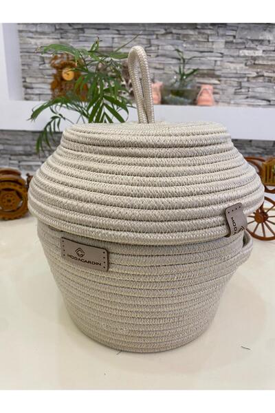 Genel Markalar Jüt Hasır Sepet Kapaklı Organizer