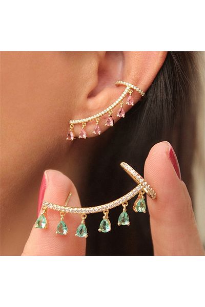 So Much Accesories So-much Women's Zircon Stone Copper Earrings-6