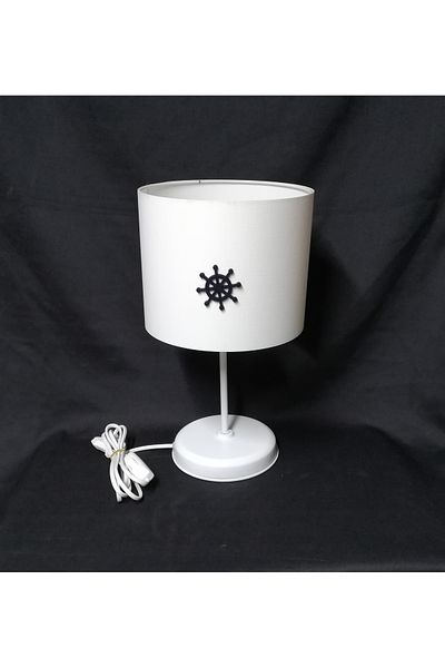 TEKAY AYDINLATMA White Metal Leg Young Children's Room - Anchor Sailor Lampshade