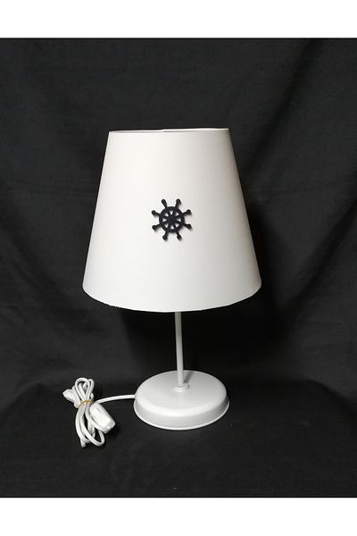TEKAY AYDINLATMA White Metal Leg Young Children's Room - Anchor Sailor Head Lampshade
