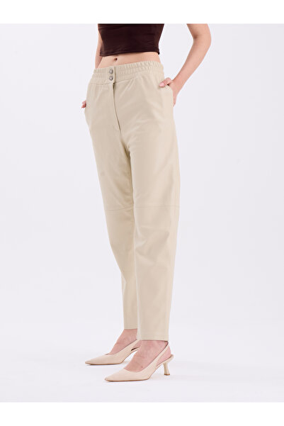 CE-YIL DERİ ÜRÜNLERİ BELİ LASTİKLİ HAKİKİ DERİ PANTOLO