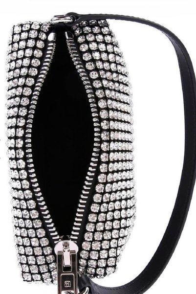 VS ACCESSORY حقيبة نسائية بمقبض جلدي من حجر الكريستال