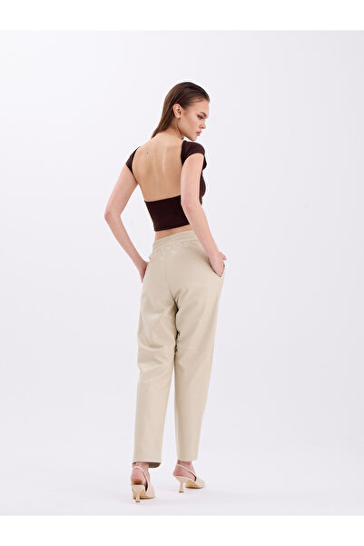 CE-YIL DERİ ÜRÜNLERİ BELİ LASTİKLİ HAKİKİ DERİ PANTOLO