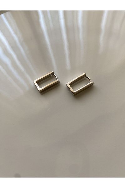 Freyja Aksesuar Minimal Rectangular Silver Earrings Xuping