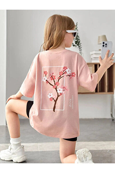 npLStore Dečji ranac Cveta Drvo Štampano Oversize kroj T-shirt