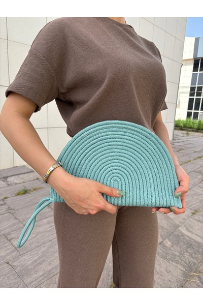 MaVaux Straw Jute Moss Vegan Clutch Bag - Zipped