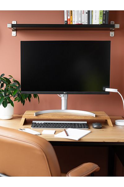 Esci Design Wooden Monitor Riser - Desktop Organizer - XXL Monitor Riser - Natural Wood Monitor Stand