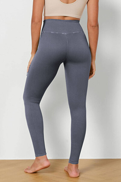 Hepsine Rakip Visok struk Rebrasto Ženske sportske tajice - Elastično 4117