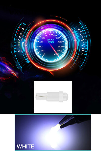MeyZone 10 Adet 12v T5 Led Ampul Oto Kilometre Gösterge Kadran Ambians Aydınlatma Ledi Beyaz