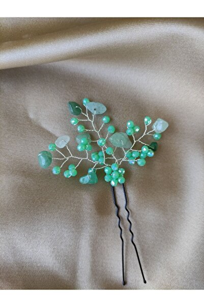 DOĞA ART STORE Αξεσουάρ μαλλιών με φουρκέτα από πέτρα Aventurine