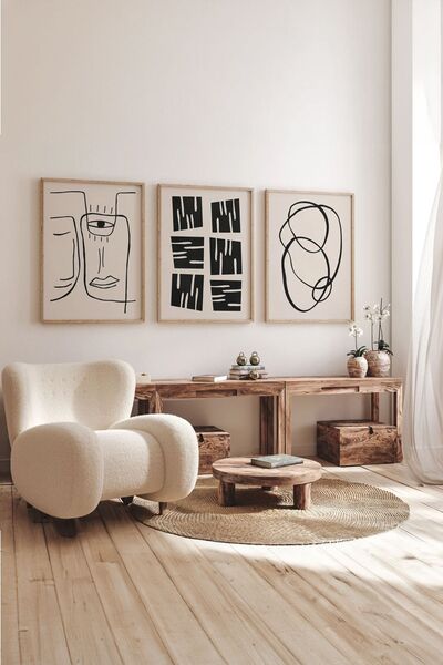 Artavessa 3 Piece 3D Poster Painting Set with Real Wood Frame