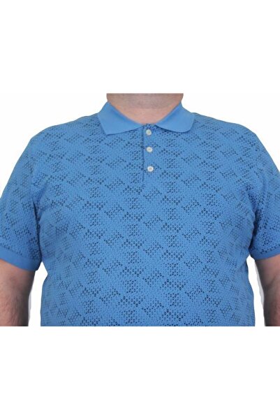 Starbattal Ανδρικό μπλουζάκι με στάμπα τριγώνου γιακά Polo - 24450 ΜΠΛΕ