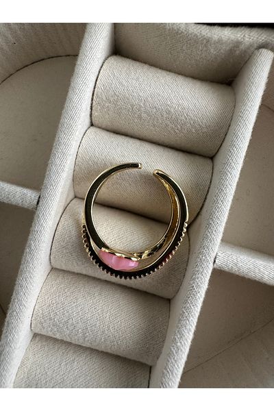 ringbox Colorful Pink Cross Heart Ring