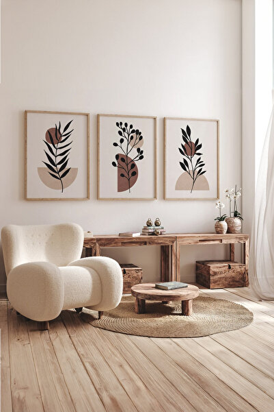 Artavessa Gerçek Ahşap Çerçeveli 3 Parça 3D Poster Tablo Seti
