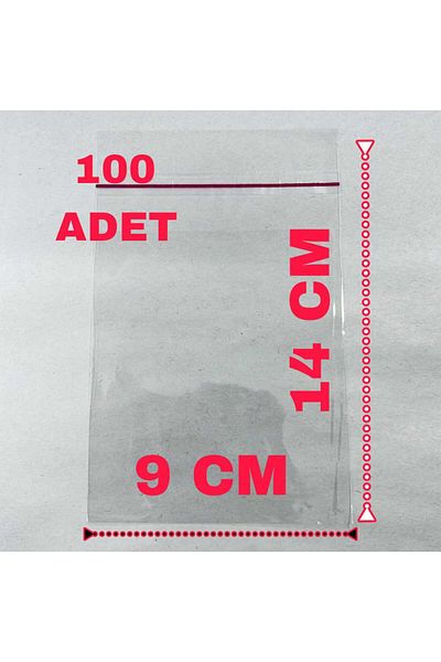 BAKOM AMBALAJ 9 X 14 cm General Purpose Opp Glossy Gelatin Gift Bag 100 Pieces
