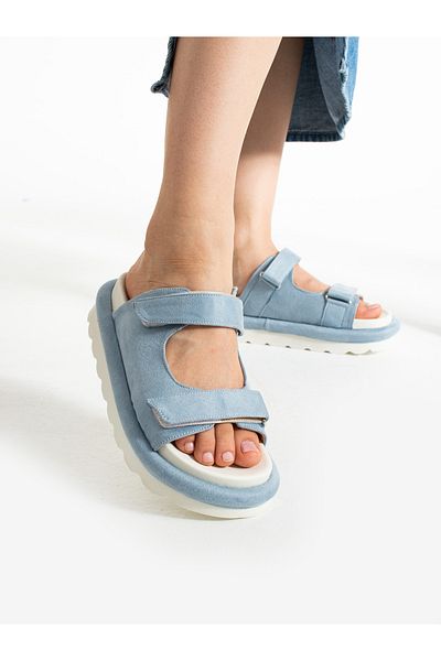 Alemdar Shoes MORLY Bebe - Sandale de damă cu velcro albastru