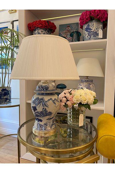 Dekordan House Bleu Blanc Imported Lampshade - Comfortable Cut