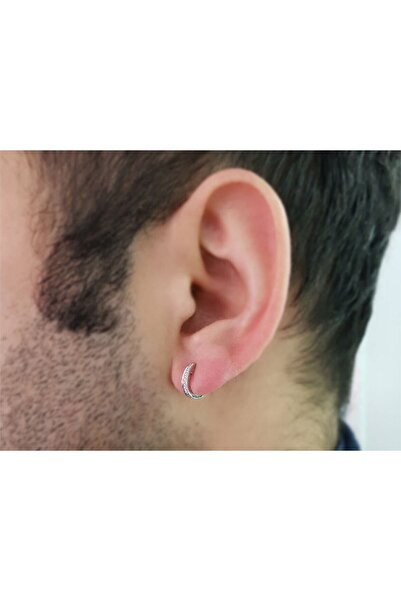 Sirius Pırlanta Pırlanta Taşlı Halka Erkek Küpesi