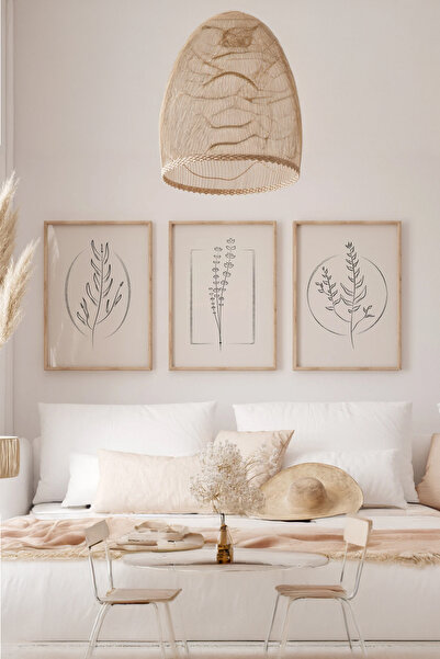 Artavessa Gerçek Ahşap Çerçeveli 3 Parça 3D Poster Tablo Seti