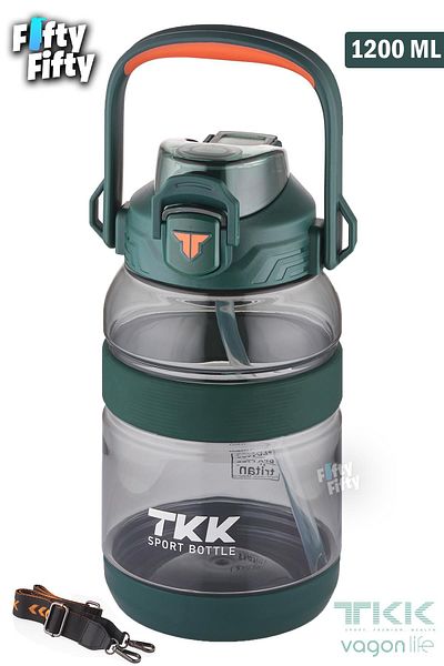 Vagonlife TKK 1200 ML - Single Lid, Dual Use, Comfortable Drinking with Straw - Tritan Water Bottle-FFTKK1026-1200ML