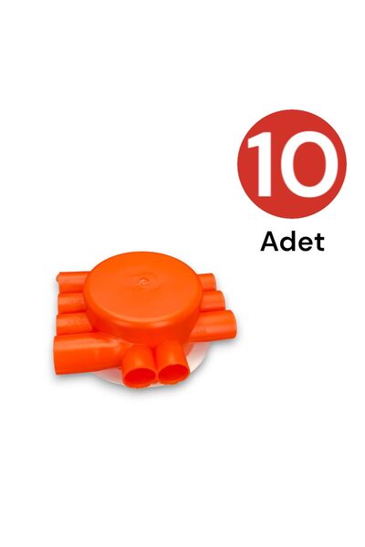 Tek-İş Buat Norm Kasa Kapaklı Sıva Altı Kablo Dağıtıcı Plastik Turuncu 10 Adet