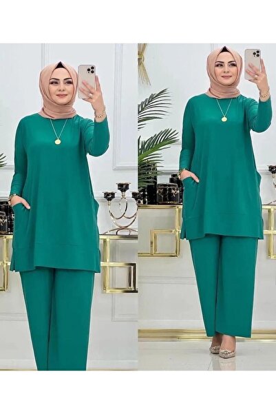 MODAMÜNASİP Wonderful Sandy Almina Pocket Detailed Pants Suit