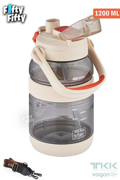 Vagonlife TKK 1200 ML - Single Lid, Dual Use, Comfortable Drinking with Straw - Tritan Water Bottle-FFTKK1026-1200ML