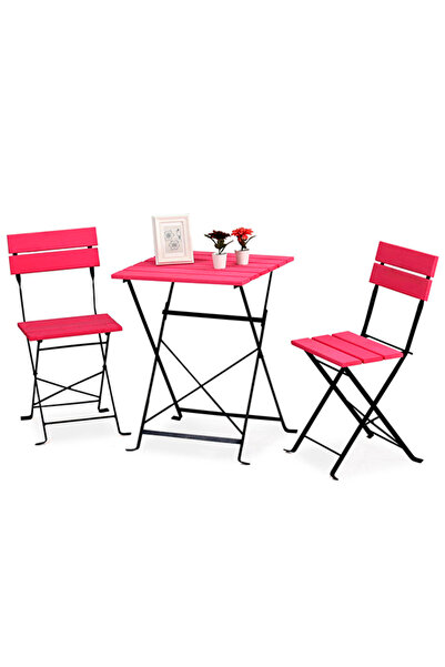 MOBİLO Katlanır Masa Sandalye Bahçe Balkon Mutfak Takımı 2 Sandalye 1 Masa