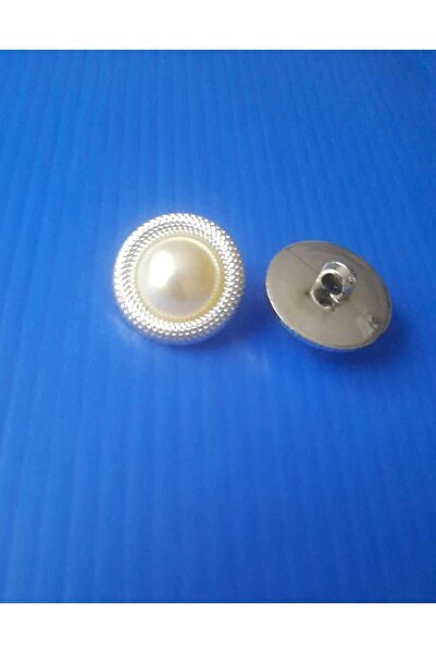 İMREN AKSESUAR زر معدني لؤلؤي رمادي مقاس 2.5 سم - عبوة واحدة مكونة من 4 قطع