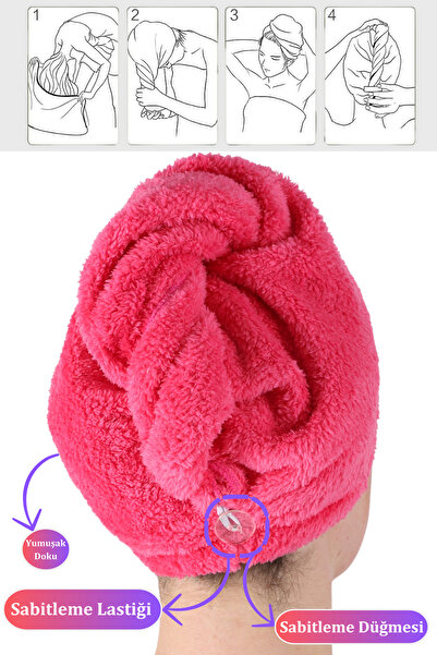 vosvera Πετσέτα θαλάσσης - Καπάκι για στέγνωμα μαλλιών και κουμπιά για στέγνωμα μαλλιών