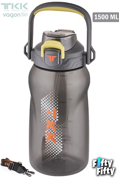 Vagonlife TKK 1500 ML Tritan Water Bottle - Single Lid, Dual Use, with Straw and Comfortable Drinking - FFTKK1027-1500ML
