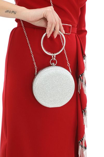 womenacs Δαχτυλίδι Βραχιόλι Βραχιόλι σε Ασημί Χρώμα Θάλασσα με μοτίβο τσιπούρας Τσάντα συμπλέκτη βραδινό φόρεμα