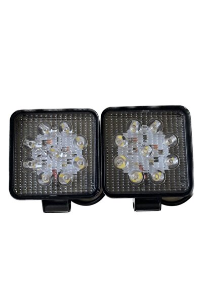 Point Off Road Gündüz Farı 9 Led Kare Çalışma Lambası 27 Watt 2 Adet