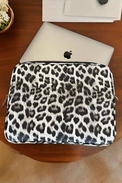 BAHELS Husă pentru tabletă pentru laptop cu model leopard negru viral de 13-14 inchi